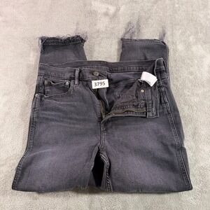 Gap Vintage Slim Jean Women 31/12 Short Washed Black High Rise Raw Hem 660492-00
